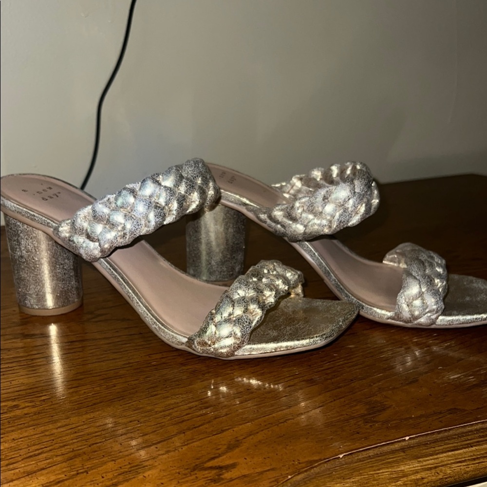 a new day Metallic Braided Heels
